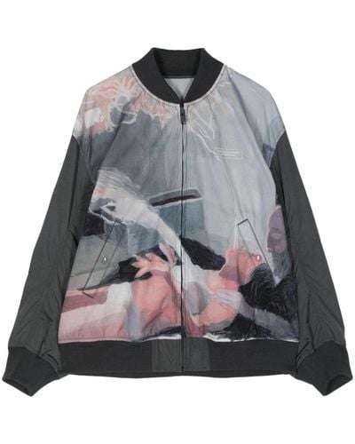 Undercover Graphic-print bomber jacket - Grigio