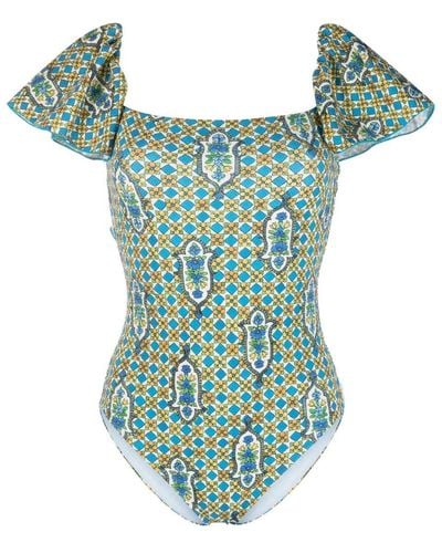 La DoubleJ Scarlett Floral-print One-piece Swimsuit - Green