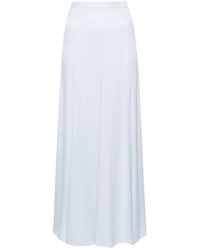 Twin Set High-waisted Flared Maxi Skirt - White