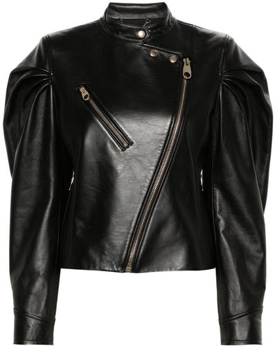 Chloé Asymmetric Leather Biker Jacket - Black