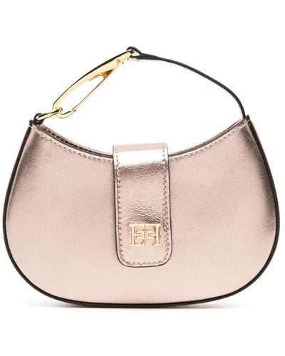 Elisabetta Franchi Mini-Tasche mit Logo-Schild - Pink