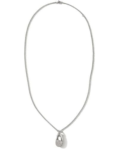 John Hardy Sterlingsilber-Halskette mit Diamant-Anhänger - Weiß