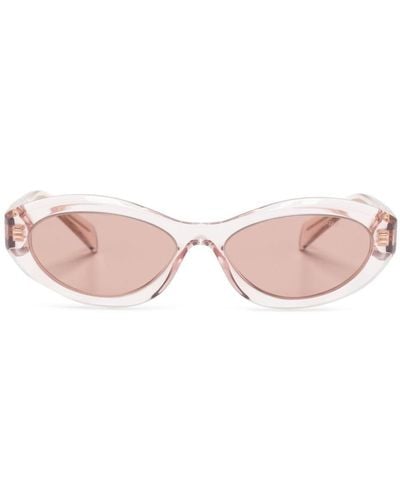 Prada 26zs Oval-frame Sunglasses - Pink