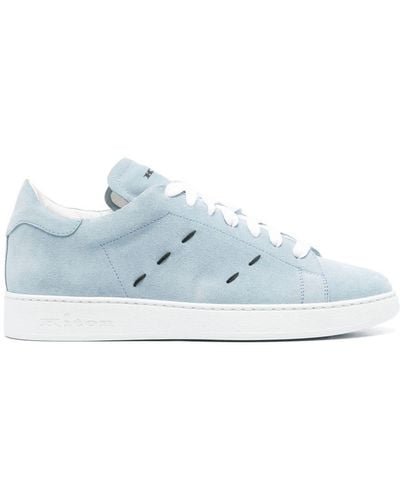 Kiton Decorative-stitching Suede Trainers - Blue