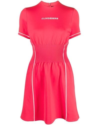 J.Lindeberg Krystal Smocked-waist Dress - Pink