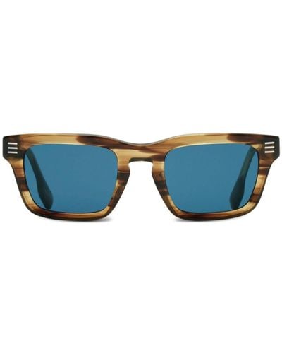 Burberry Eckige Stripe Sonnenbrille - Blau