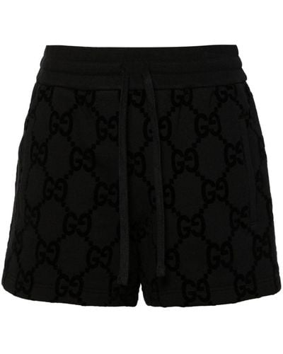 Gucci Katoenen Shorts Met GG-knoop - Zwart