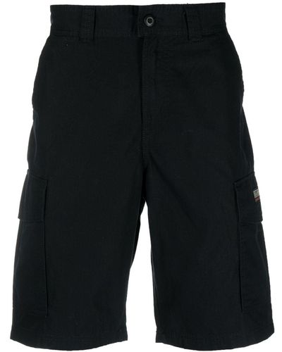 Napapijri Cargo-Shorts mit Logo-Patch - Schwarz