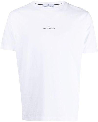 Stone Island Camiseta con logo Compass estampado - Blanco