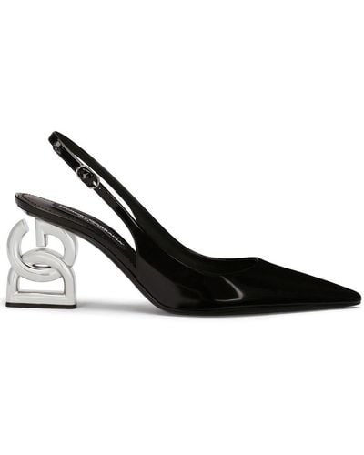 Dolce & Gabbana Zapatos de tacón 3,5 con tira trasera - Negro