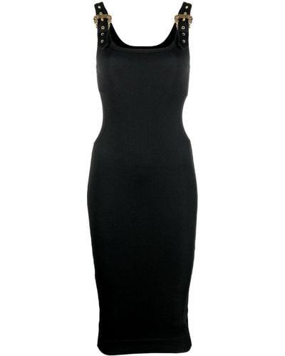 Versace ヴェルサーチェ・ジーンズ・クチュール バックルストラップ ニットドレス - ブラック