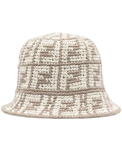 Fendi Ff-motif Bucket Hat - Naturel