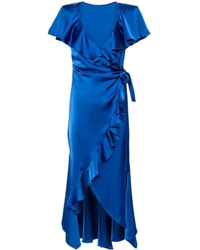 Philosophy Di Lorenzo Serafini Ruffled Wrap Midi Dress - Blue
