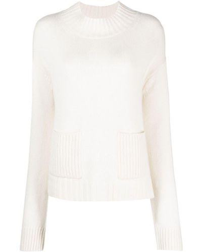 Chinti & Parker Double-pocket Cashmere Sweater - White