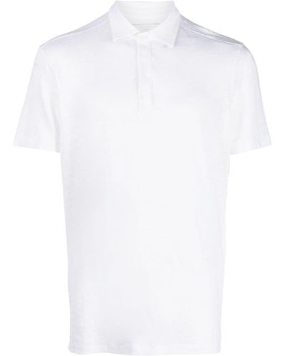 Majestic Filatures Short-sleeve Linen Polo Shirt - White