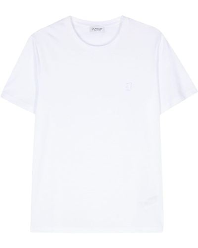 Dondup T-Shirt mit Logo-Stickerei - Weiß