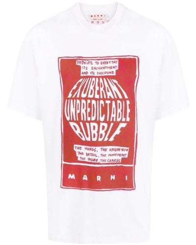 Marni T-shirt Met Print - Rood