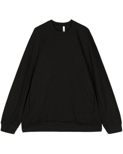 Attachment Cotton-blend Crew-neck Sweatshirt - Black