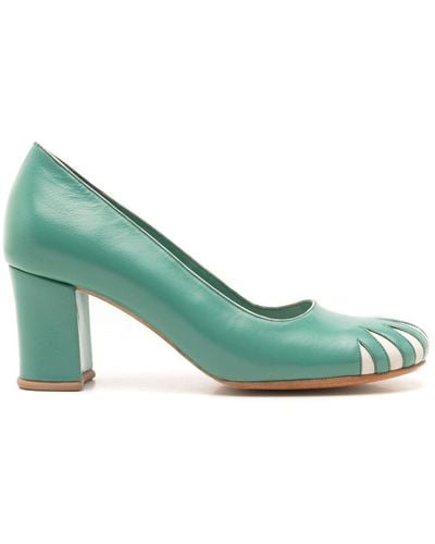 Sarah Chofakian Andy Warhol 55mm Leather Court Shoes - Green