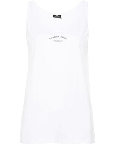 Elisabetta Franchi Logo-print Cotton Tank Top - White