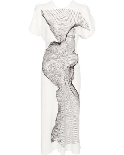 Victoria Beckham Gathered-detail Midi Dress - White