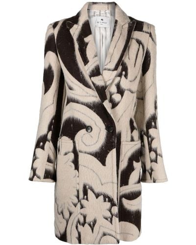 Etro Double-breasted Coat - Natural