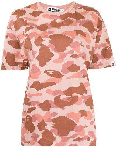 A Bathing Ape T-Shirt mit Camouflage-Print - Pink