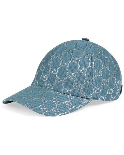 Gucci Casquette à motif GG métallisé - Bleu