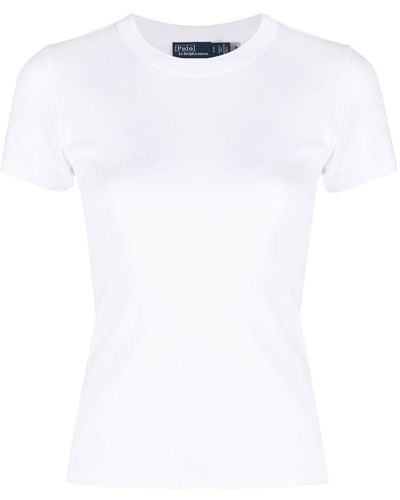 Polo Ralph Lauren T-shirt en coton à design nervuré - Blanc