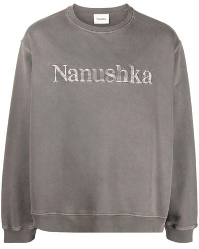 Nanushka Logo-embroidered Sweatshirt - Gray