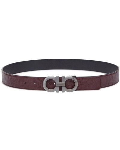 Ferragamo Gancini-buckle Leather Belt - Red