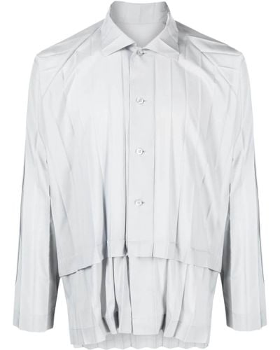 Homme Plissé Issey Miyake Camicia Edge plissettata - Bianco
