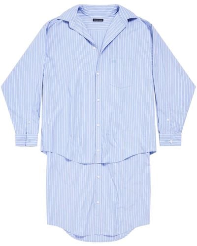 Balenciaga Bb Classic Layered Shirtdress - Blue