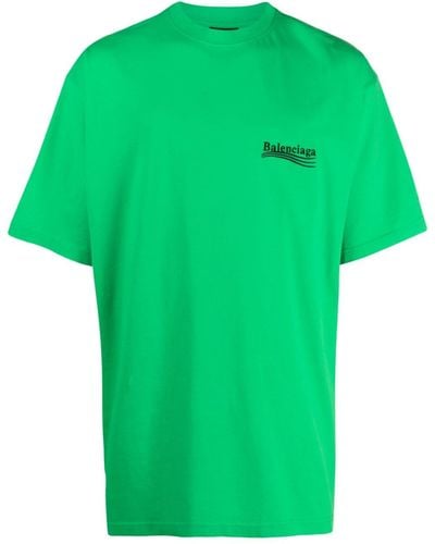 Balenciaga T-shirt Met Geborduurd Logo - Groen
