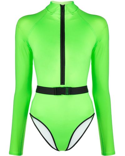 Noire Swimwear Surf-up Long-sleeve Swimsuit - Green