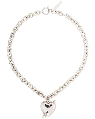 Justine Clenquet Heart-pendant Palladium-plated Necklace - Natural