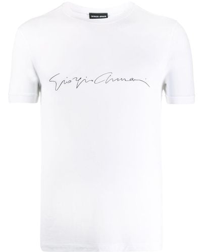 Giorgio Armani T-Shirt mit Logo - Weiß