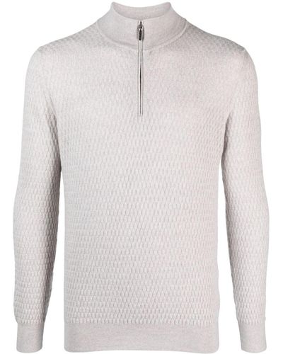 Cruciani Half-zip Wool Sweater - White