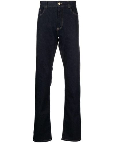 Canali Mid-rise Slim-cut Jeans - Blue