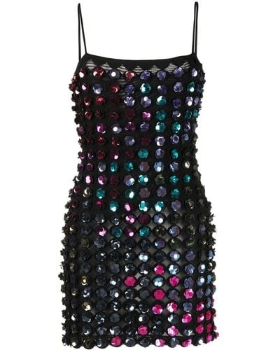 Cynthia Rowley Floral Sequin-embellished Dress - Black