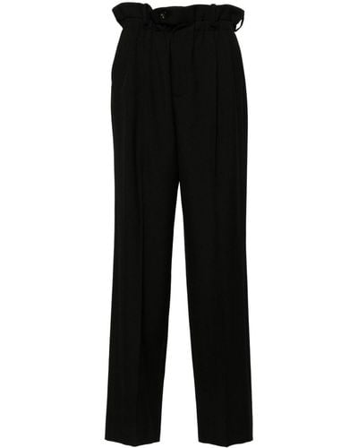 Gucci Paperbag-waist Straight-leg Trousers - Black