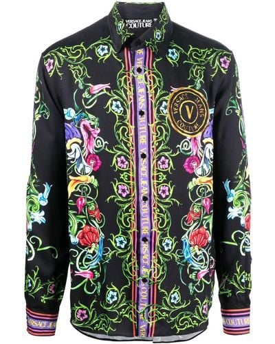 Versace Overhemd Met Logoprint - Groen
