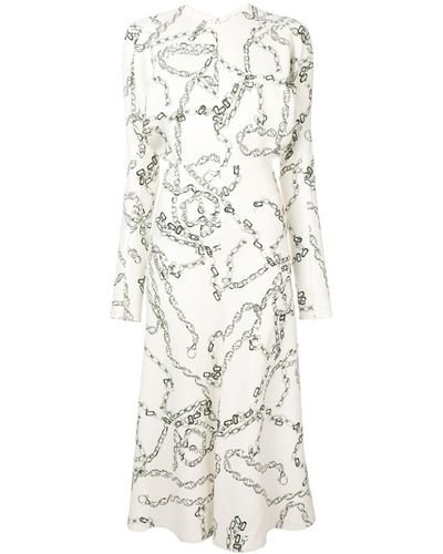 Victoria Beckham Hemdkleid mit Ketten-Print - Weiß