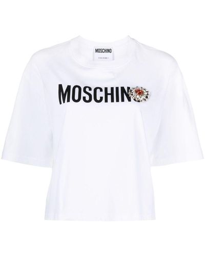 Moschino T-shirt Met Patch - Wit