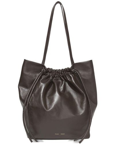Proenza Schouler Drawstring leather tote bag - Negro