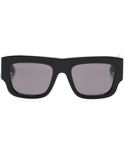 Alexander McQueen Logo-engraved Square-frame Sunglasses - Black