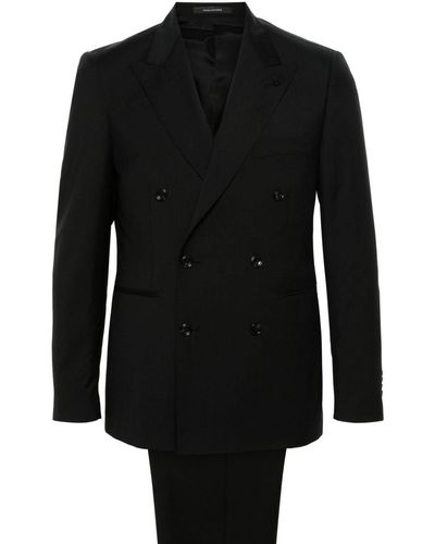 Tagliatore Wool Double-breasted Suit - Black