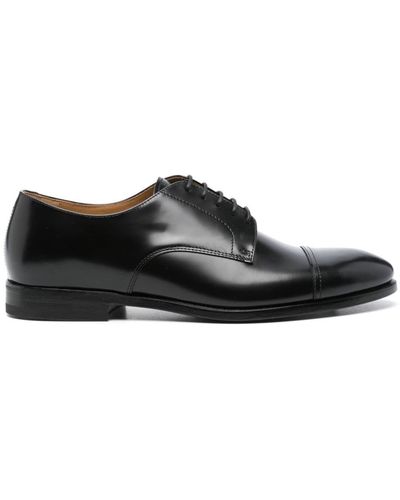 Henderson Polished Leather Derby Shoes - Black