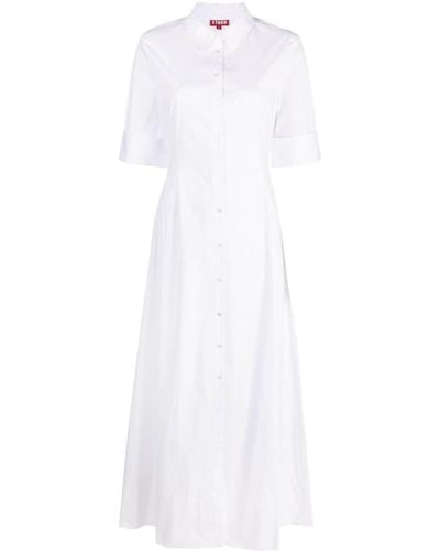 STAUD Joan Button-down Shirt Dress - White