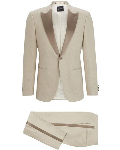 BOSS Two-piece Linen Suit - White